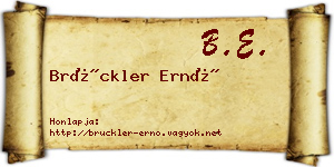 Brückler Ernő névjegykártya